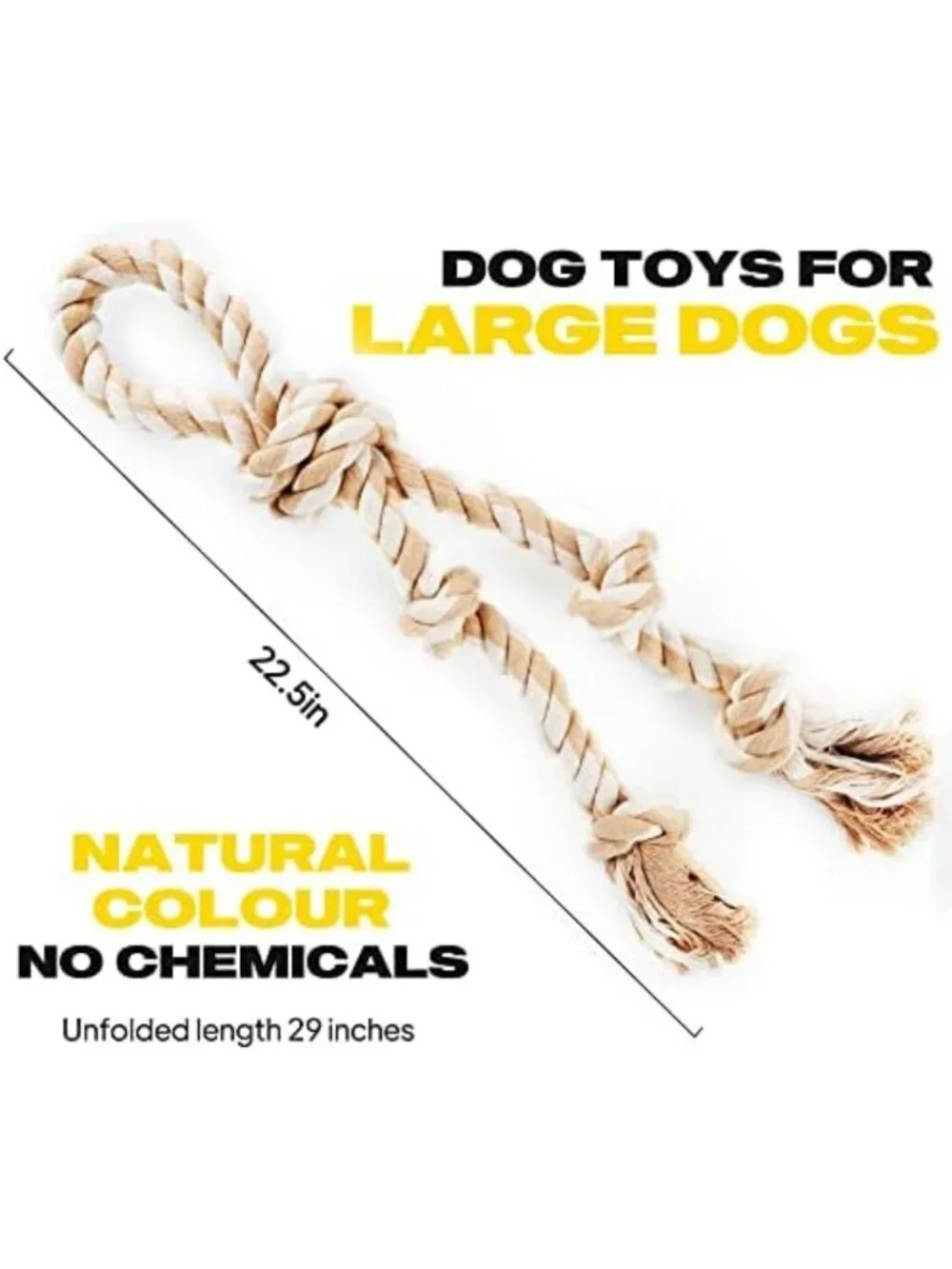 Durable Tug of War Dog Rope Toys for Large Dogs - Tough Chew Playtime Fun